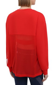 Женская хлопковый лонгслив ADIDAS BY STELLA MCCARTNEY красного цвета, арт. GM5393 | Фото 4 (Женское Кросс-КТ: Лонгслив-спорт, Лонгслив-одежда; Рукава: Длинные; Принт: Без принта; Длина (для топов): Стандартные; Региональные ограничения белый список (Axapta Mercury): RU; Материал сплава: Проставлено; Материал внешний: Хлопок; Стили: Спорт-шик; Драгоценные камни: Проставлено)