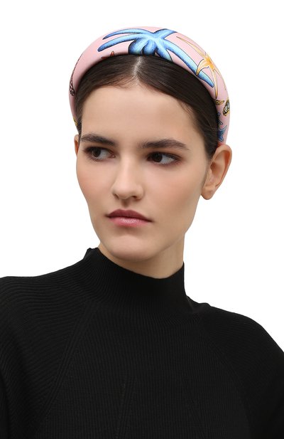 Ободок для волос VERSACE розового цвета по цене 23850 руб., арт. ICER001/1F01193, фото 2 Ободок для волос VERSACE, арт. ICER001/1F01193, фото 2