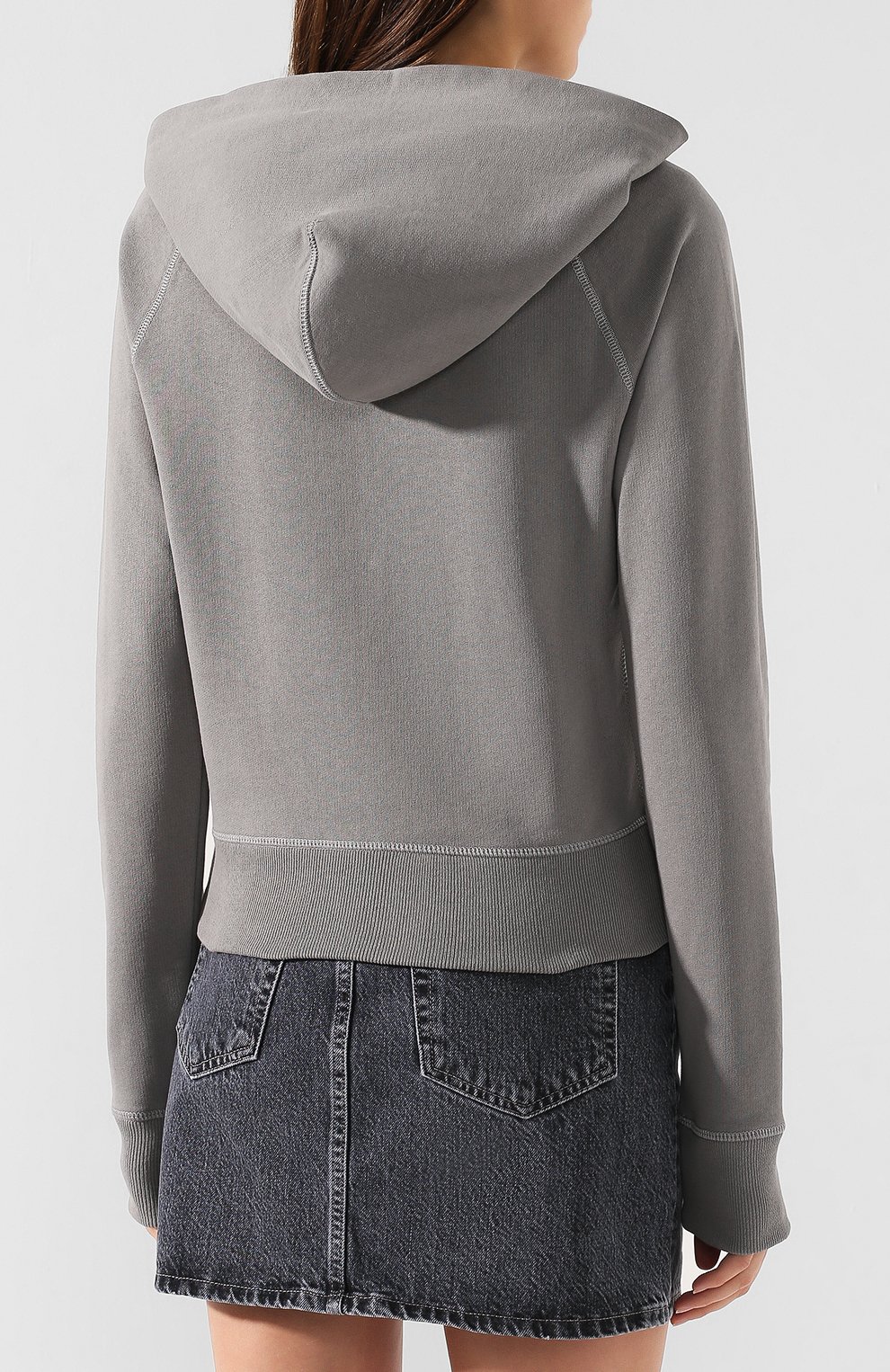 Хлопковое худи HELMUT LANG серого цвета по цене 37750 руб., арт. J07DW503, фото 4 Хлопковое худи HELMUT LANG, арт. J07DW503, фото 4