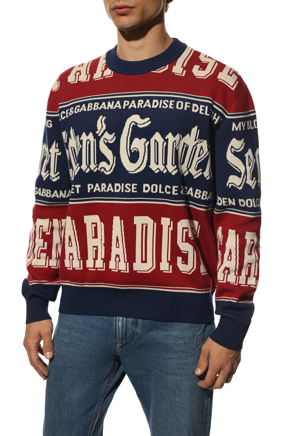 Хлопковый свитер DOLCE & GABBANA, арт. GXJ86T/JACQ2, фото 3