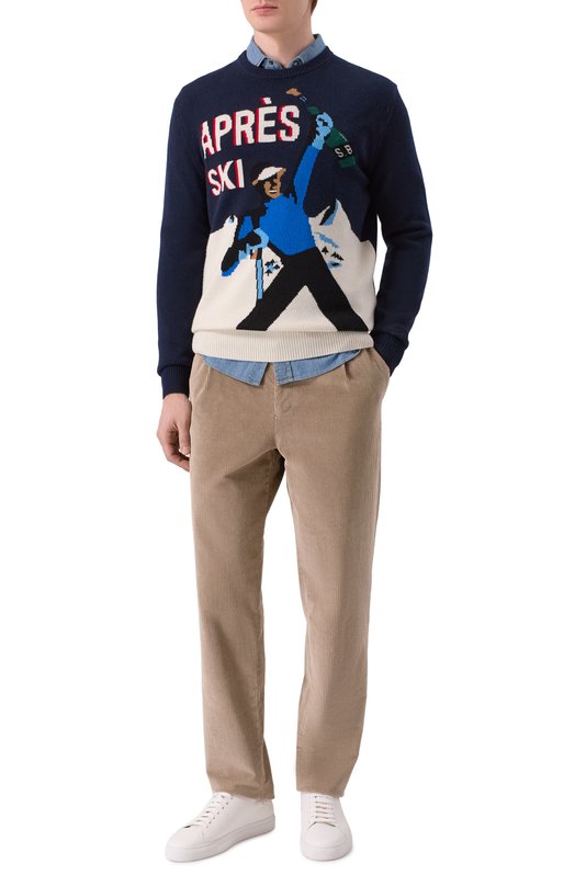 Джемпер из шерсти и вискозы MC2 Saint Barth HER0011-00178I/HER0N C Синий  HER0011-00178I/HER0N C Фото 2