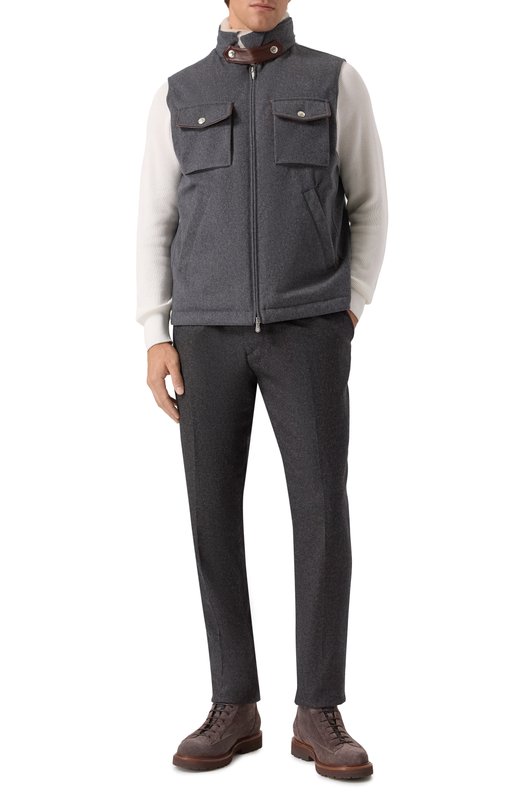 Шерстяной жилет Brunello Cucinelli MM4701646 Серый  MM4701646 Фото 2