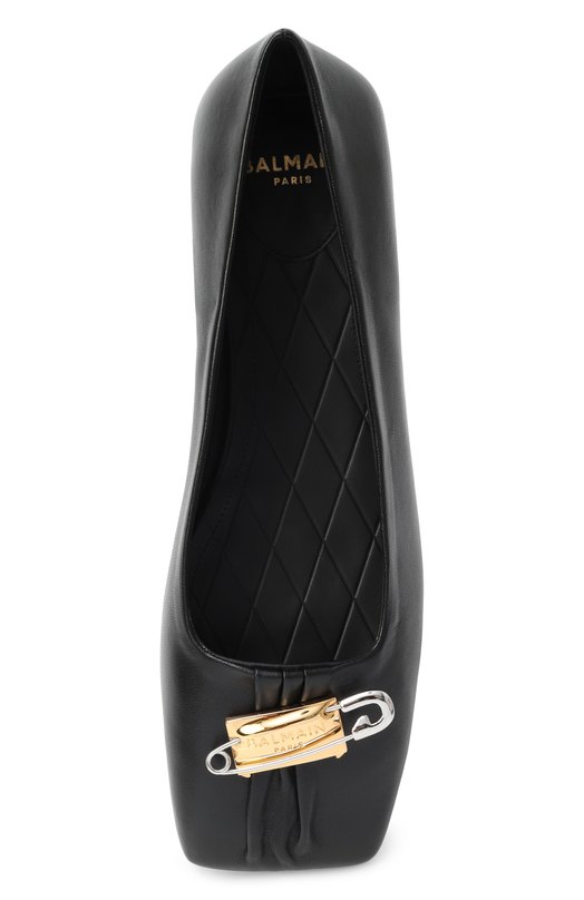 Кожаные балетки Safety Pin Balmain EN1UF082/LNAP Чёрный  EN1UF082/LNAP Фото 6