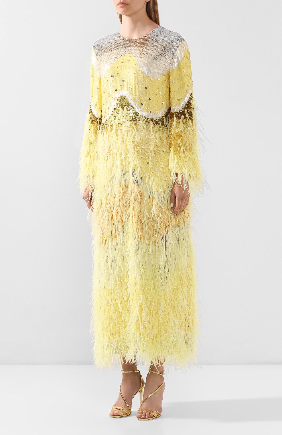Платье с отделкой перьями VALENTINO, арт. TB0VARE52UP, фото 3