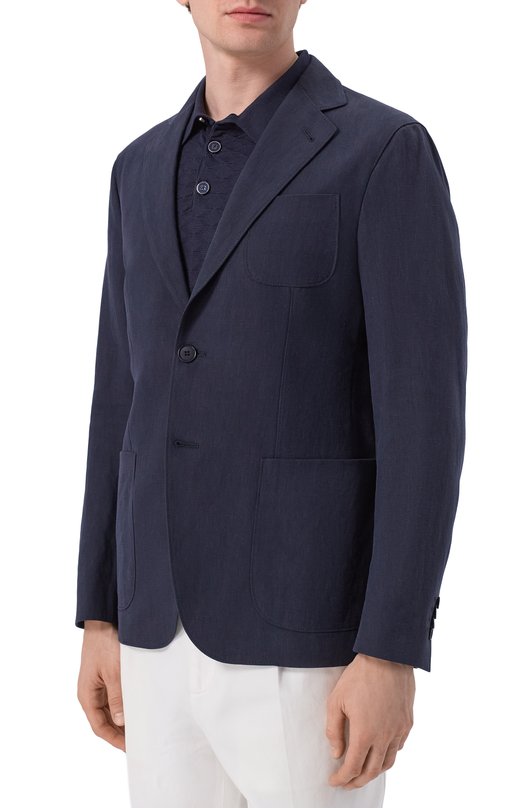 Льняной пиджак Giorgio Armani GM000140/TE10954 Синий  GM000140/TE10954 Фото 3