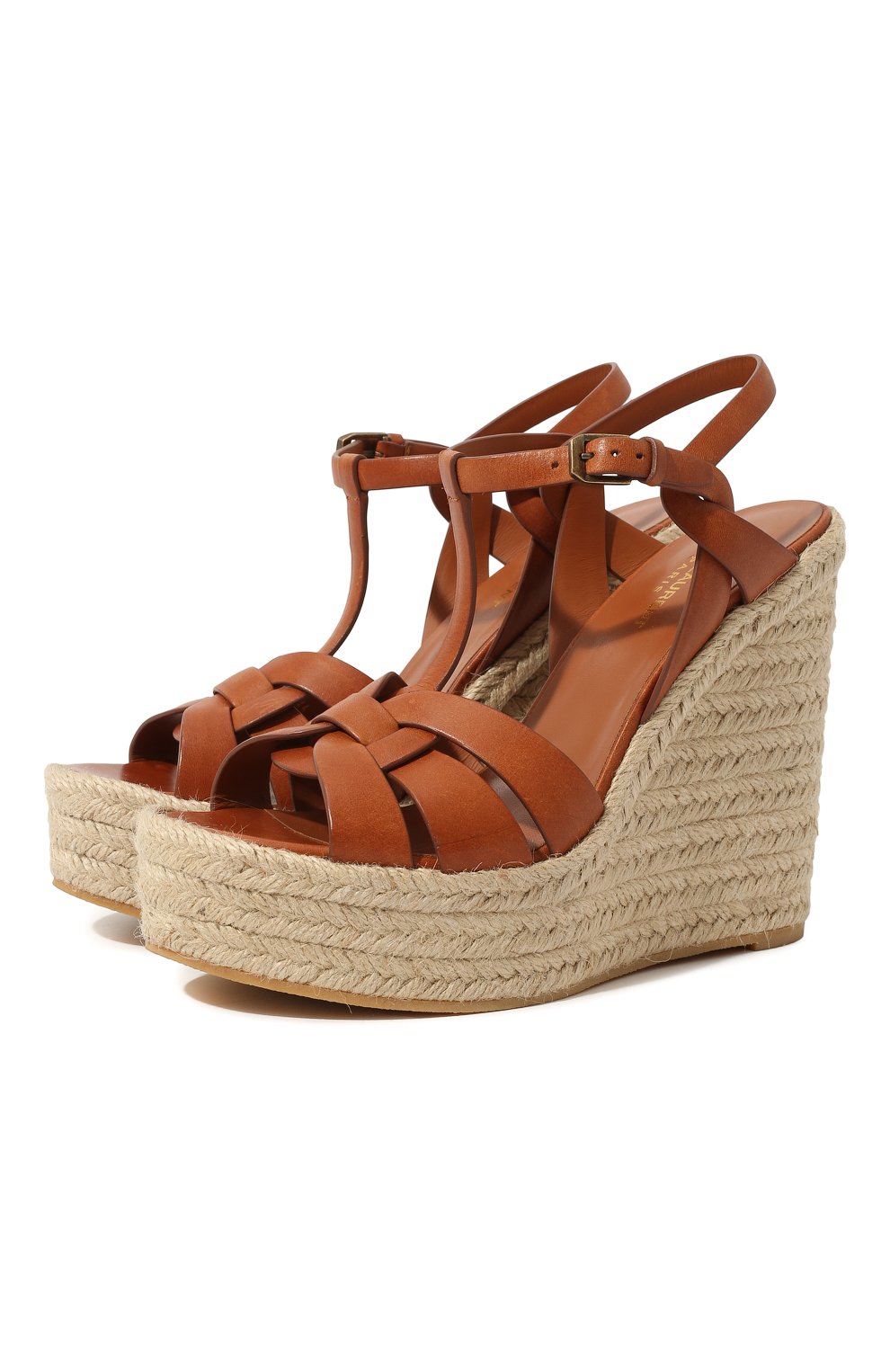 Кожаные босоножки espadrille SAINT LAURENT, арт. 611924/BDA00, фото 1