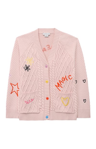 Хлопковый кардиган STELLA MCCARTNEY светло-розового цвета по цене 25900 руб., арт. TT9A50, фото 1 Хлопковый кардиган STELLA MCCARTNEY, арт. TT9A50, фото 1