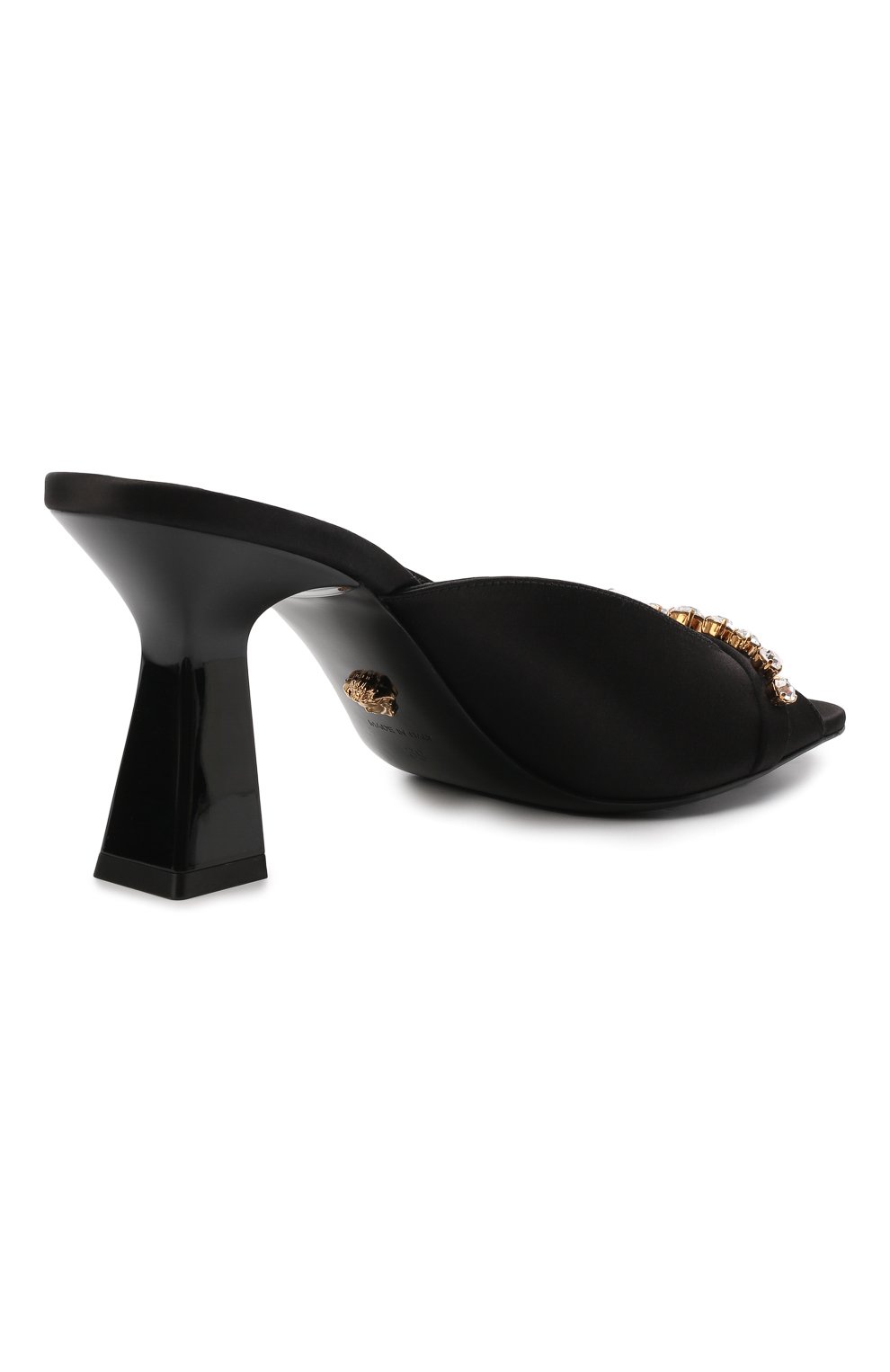 Текстильные мюли la medusa charm VERSACE черного цвета по цене 96350 руб., арт. 1000824/DRA67, фото 5 Текстильные мюли la medusa charm VERSACE, арт. 1000824/DRA67, фото 5