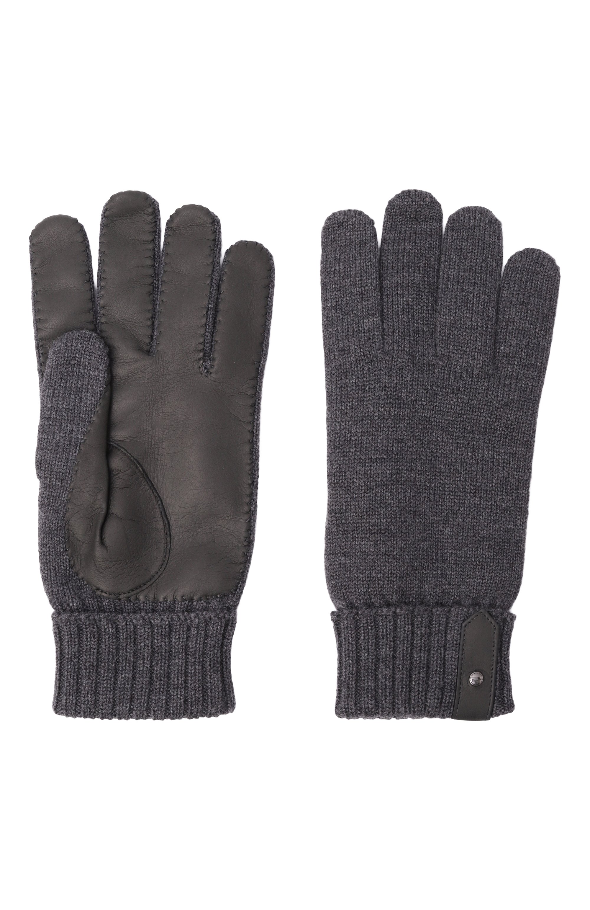 Комбинированные перчатки CANALI темно-серого цвета по цене 49850 руб., арт. GUA01/ZC00049, фото 3 Комбинированные перчатки CANALI, арт. GUA01/ZC00049, фото 3