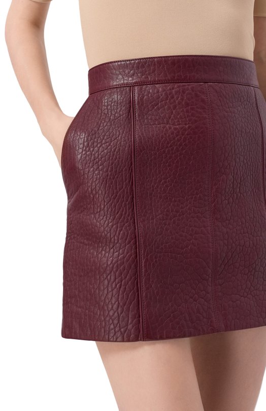 Кожаная юбка Chloé CH25WCJ40217 Бордовый  CH25WCJ40217 Фото 5
