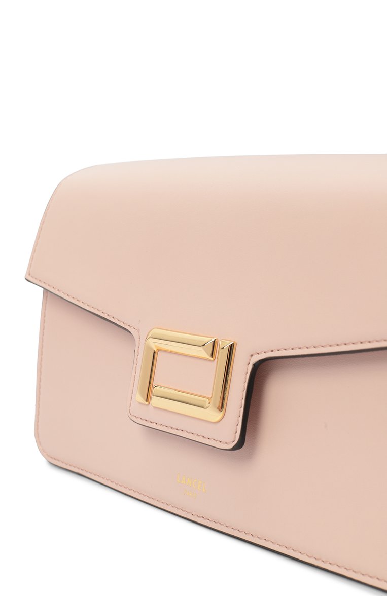 Женская сумка angèle medium LANCEL светло-розового цвета, арт. A13149 | Фото 3 (Драгоценные камни: Проставлено; Размер: medium; Ремень/цепочка: На ремешке; Материал сплава: Проставлено; Материал: Натуральная кожа)