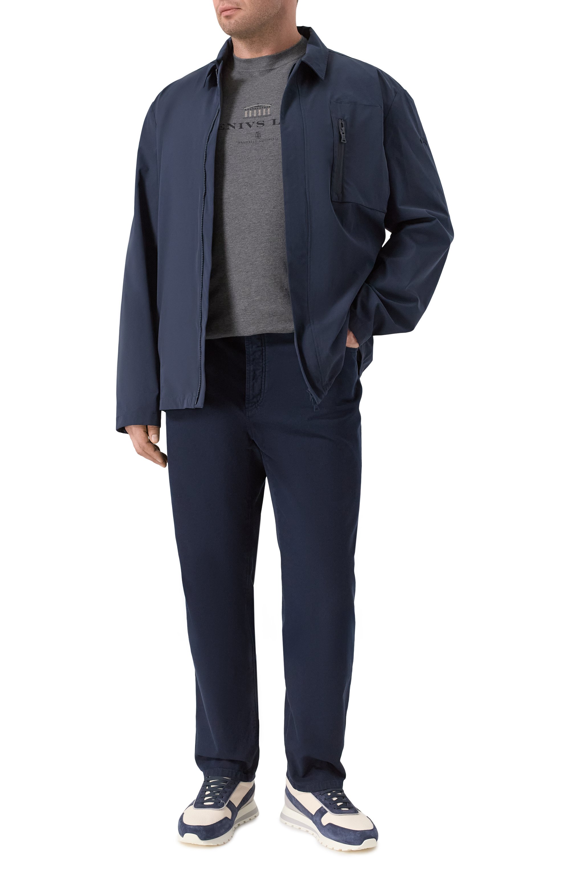 Хлопковые брюки BRUNELLO CUCINELLI темно-синего цвета по цене 89950 руб., арт. M252DF1010, фото 2 Хлопковые брюки BRUNELLO CUCINELLI, арт. M252DF1010, фото 2