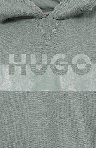 Хлопковое худи HUGO светло-зеленого цвета по цене 16800 руб., арт. G00448, фото 3 Хлопковое худи HUGO, арт. G00448, фото 3