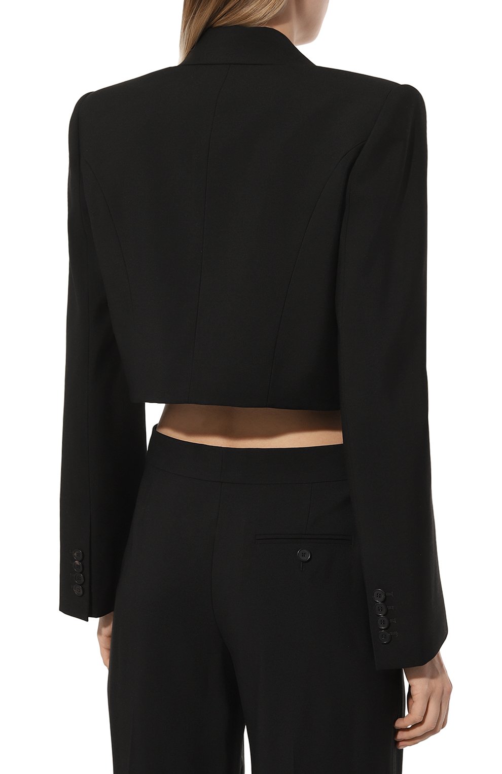 Шерстяной жакет ALEXANDER MCQUEEN черного цвета по цене 245000 руб., арт. 746878/QJACX, фото 4 Шерстяной жакет ALEXANDER MCQUEEN, арт. 746878/QJACX, фото 4