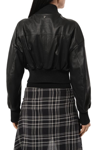 Кожаный бомбер DONDUP черного цвета по цене 89950 руб., арт. DJ609/PL0511D XXX, фото 4 Кожаный бомбер DONDUP, арт. DJ609/PL0511D XXX, фото 4