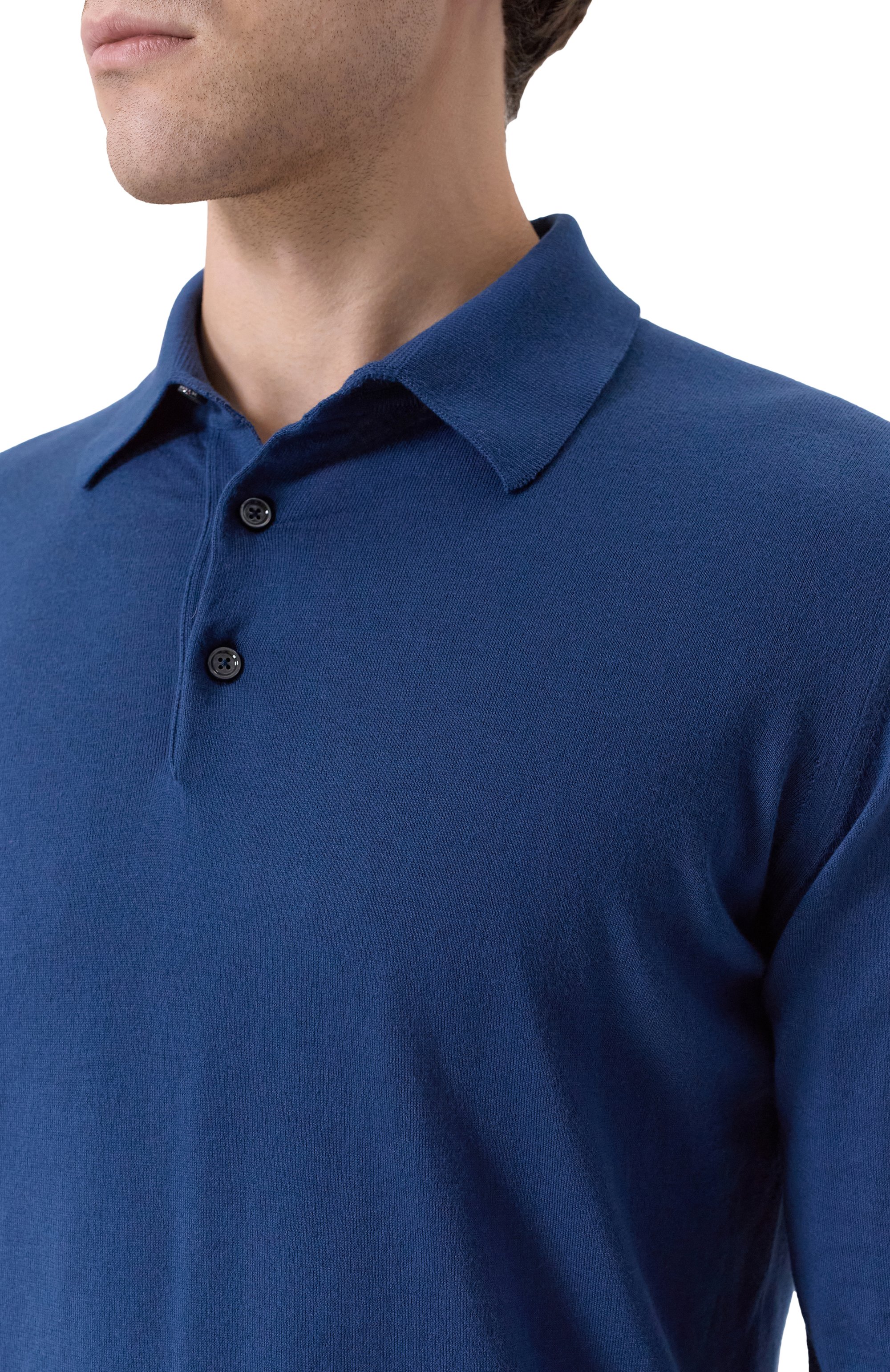 Хлопковое поло KITON синего цвета по цене 143500 руб., арт. UMKXX35_001, фото 5 Хлопковое поло KITON, арт. UMKXX35_001, фото 5