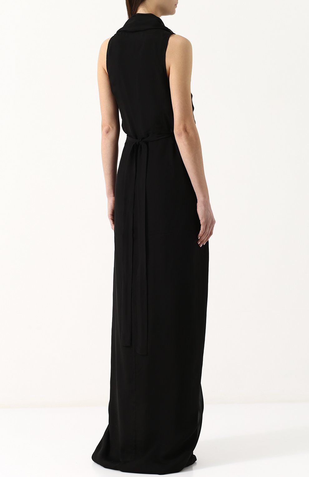 Приталенное шелковое платье-макси без рукавов RICK OWENS, арт. RP18S8502/SCH, фото 4