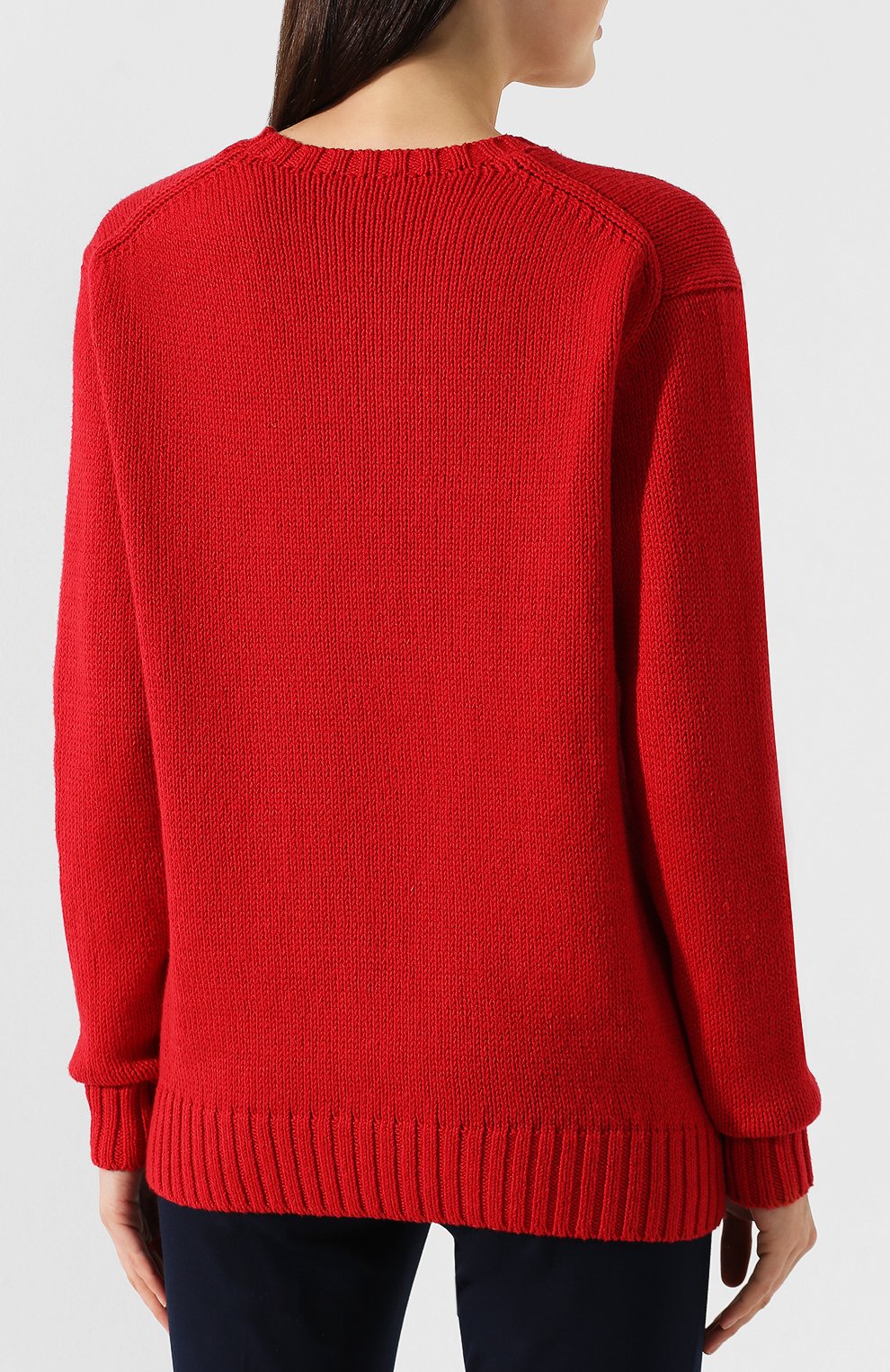 Пуловер из смеси хлопка и льна POLO RALPH LAUREN красного цвета по цене 23500 руб., арт. 211752574, фото 4 Пуловер из смеси хлопка и льна POLO RALPH LAUREN, арт. 211752574, фото 4