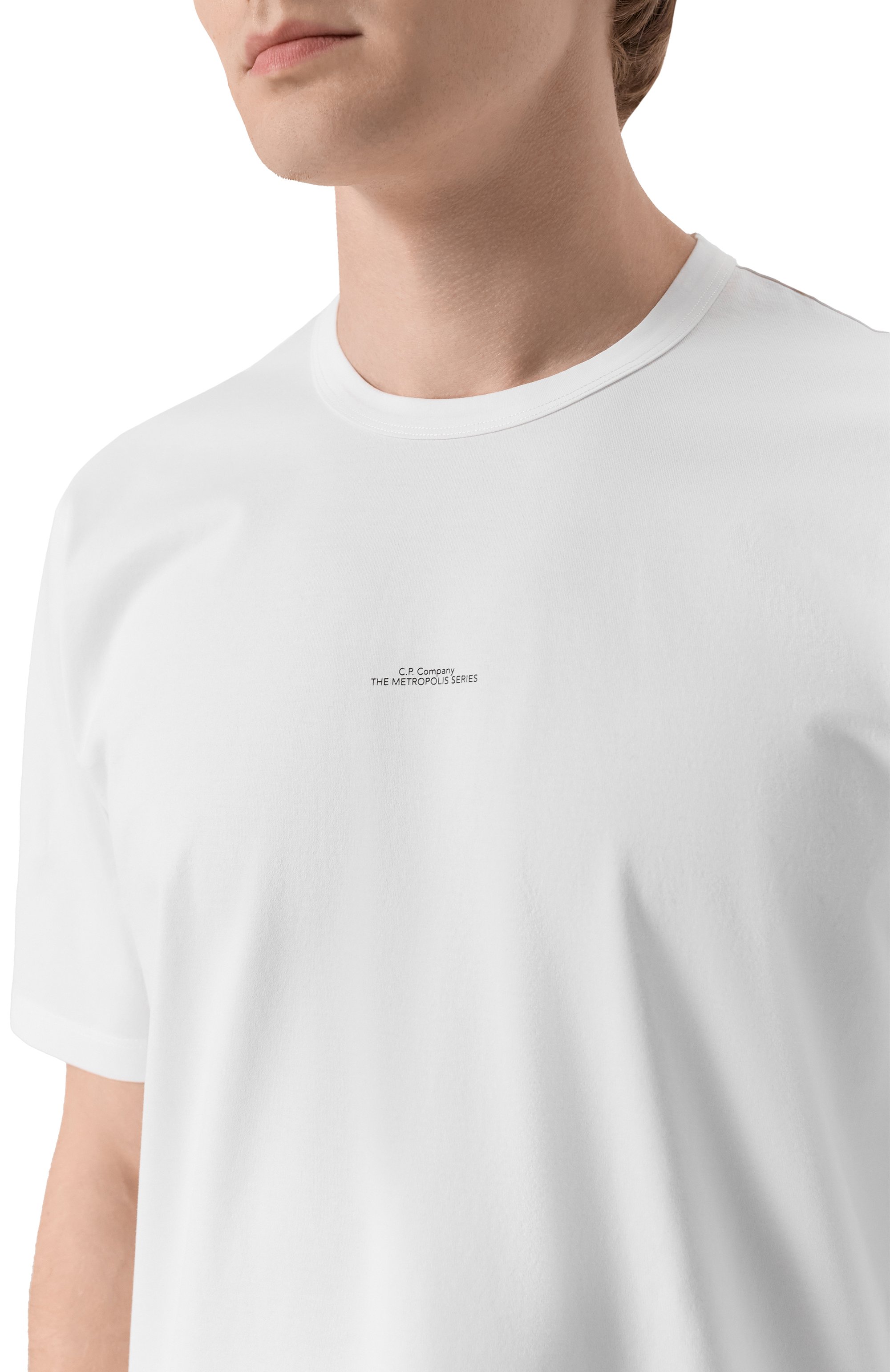 Хлопковая футболка C.P. COMPANY белого цвета по цене 16950 руб., арт. 19CLTS026A006370W, фото 5 Хлопковая футболка C.P. COMPANY, арт. 19CLTS026A006370W, фото 5