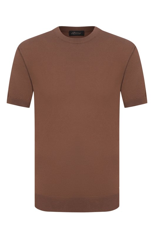 Хлопковый джемпер Brioni UMR00L/PCK17 Коричневый UMR00L/PCK17