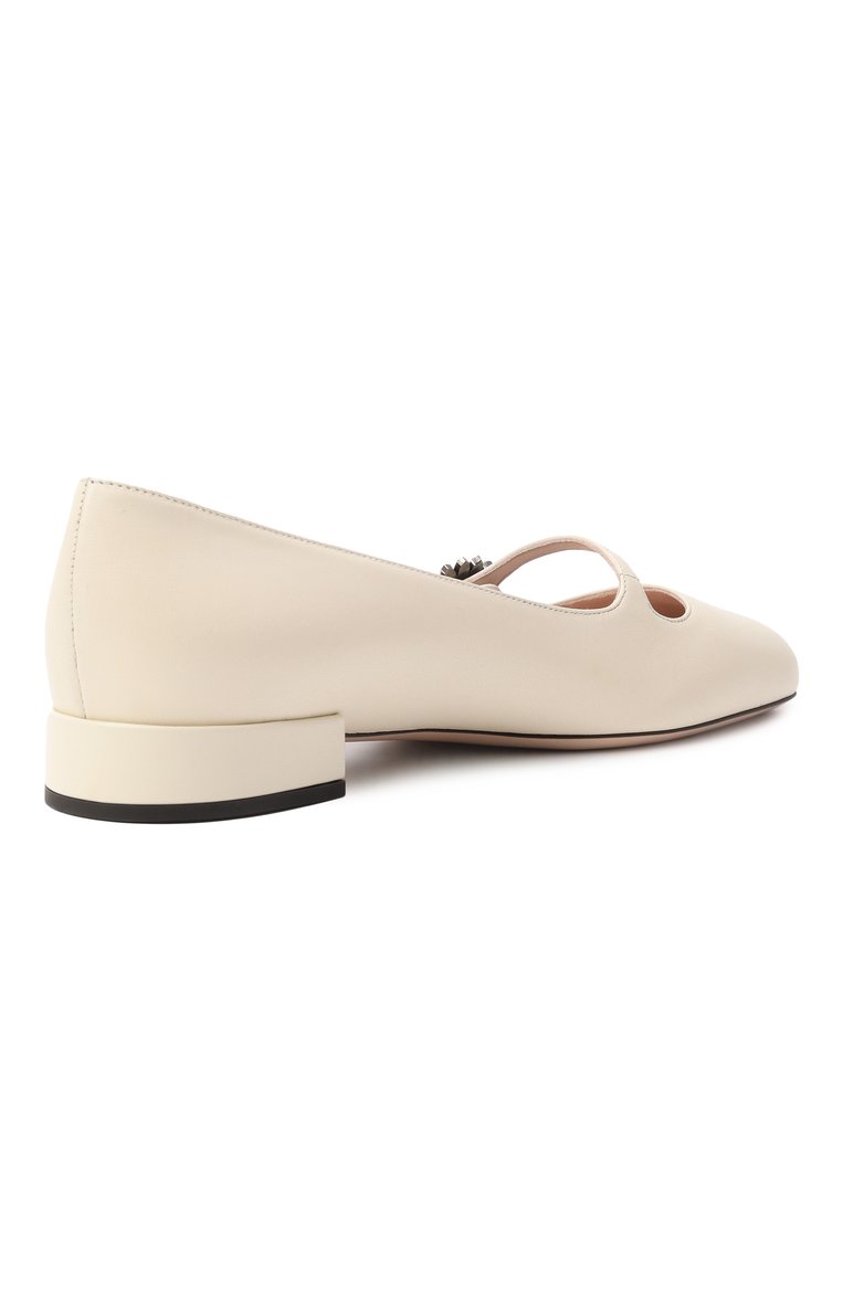 Женские кожаные балетки preshoes VALENTINO кремового цвета, арт. 6W2S0LL7/DHS | Фото 5 (Материал внутренний: Натуральная кожа; Материал внешний: Натуральная кожа; Подошва: Плоская; Каблук высота: Низкий)