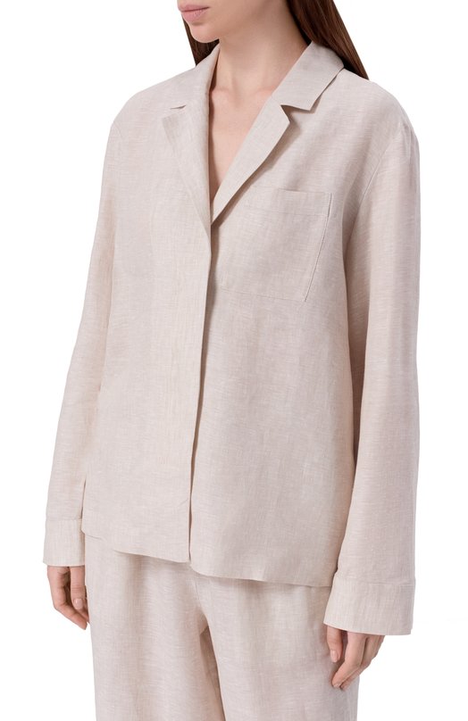 Льняная рубашка 12 STOREEZ 137457 Бежевый  137457 Фото 3