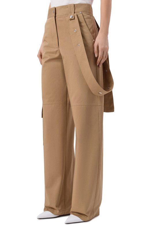 Хлопковые брюки-карго MSGM 4041MDP06/267104 Бежевый  4041MDP06/267104 Фото 3