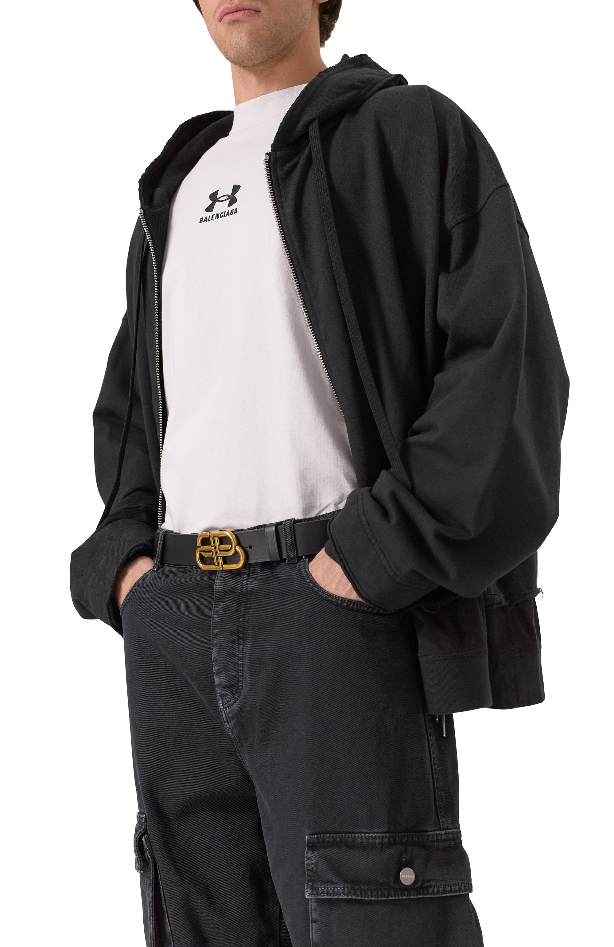 Кожаный ремень bb large BALENCIAGA, арт. 570370/1CH04, фото 2