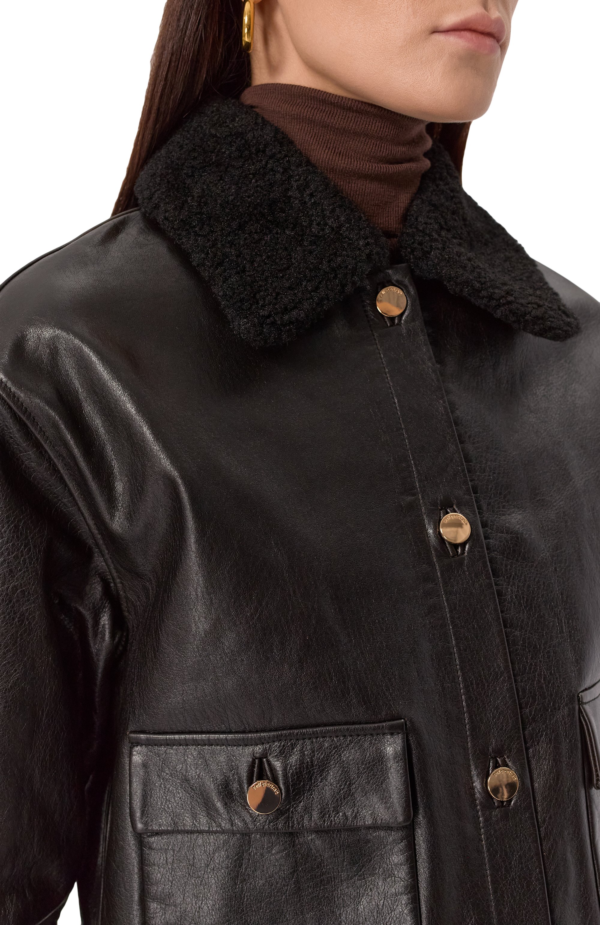 Кожаная куртка SELF-PORTRAIT, арт. RS25-085J-B, фото 5