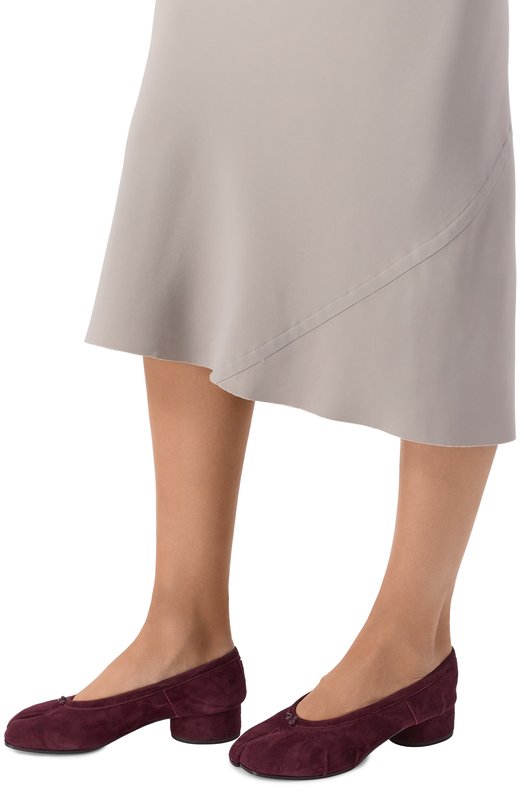 Замшевые туфли Tabi New Maison Margiela S58WZ0128/P8572 Бордовый  S58WZ0128/P8572 Фото 2