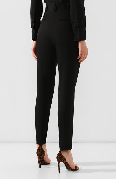 Шерстяные брюки SAINT LAURENT черного цвета по цене 104500 руб., арт. 576644/Y173Q, фото 4 Шерстяные брюки SAINT LAURENT, арт. 576644/Y173Q, фото 4