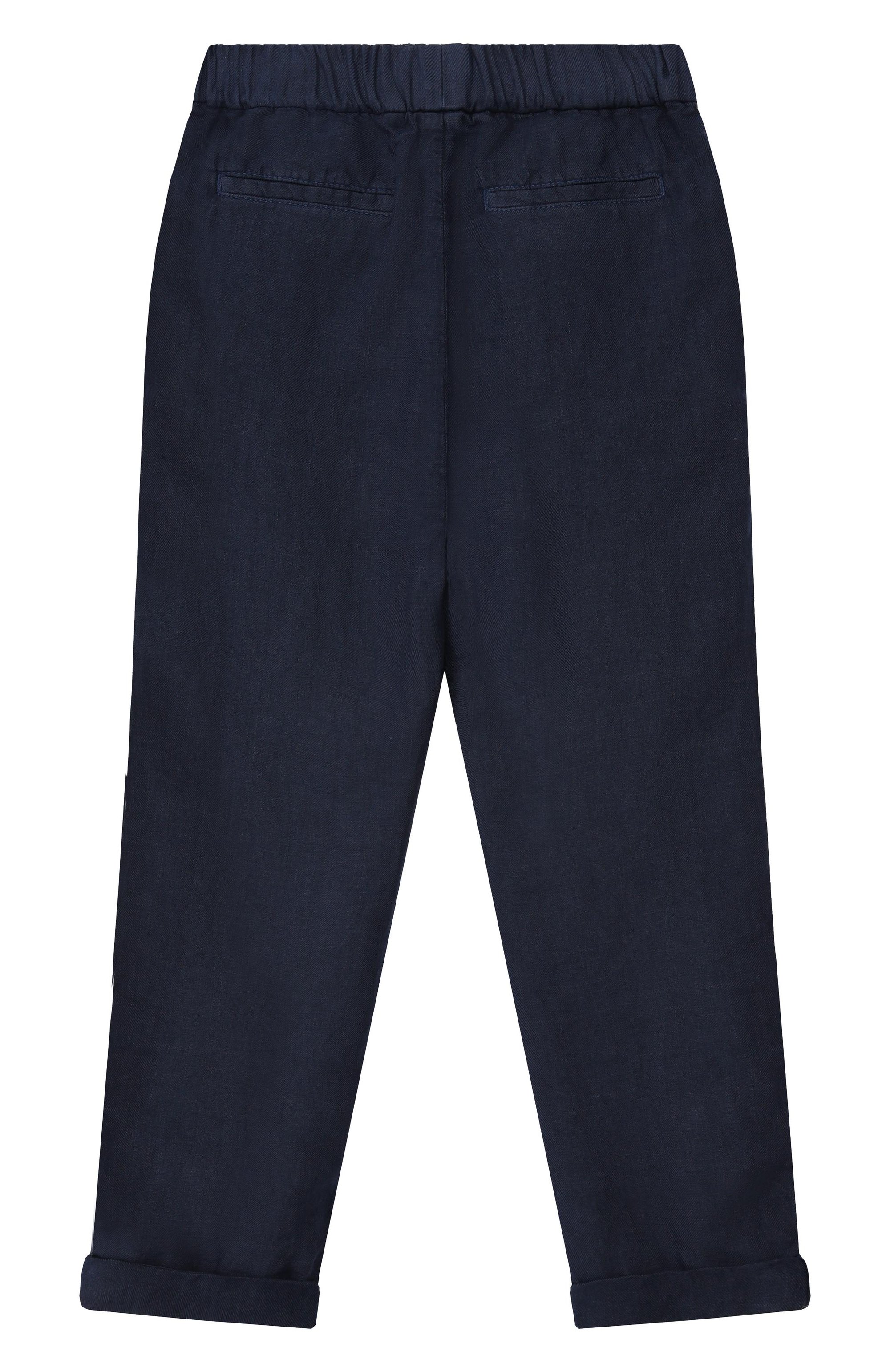 Льняные брюки BRUNELLO CUCINELLI синего цвета по цене 49350 руб., арт. B243DP113A, фото 2 Льняные брюки BRUNELLO CUCINELLI, арт. B243DP113A, фото 2