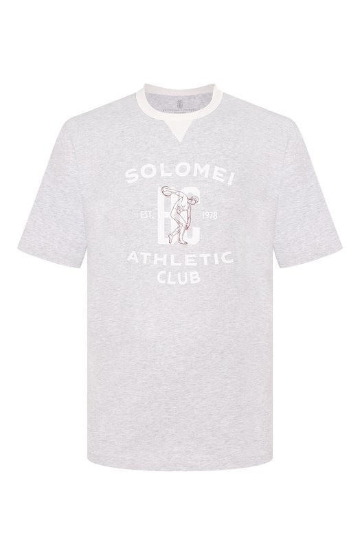 Хлопковая футболка Brunello Cucinelli M0B131001W Серый M0B131001W