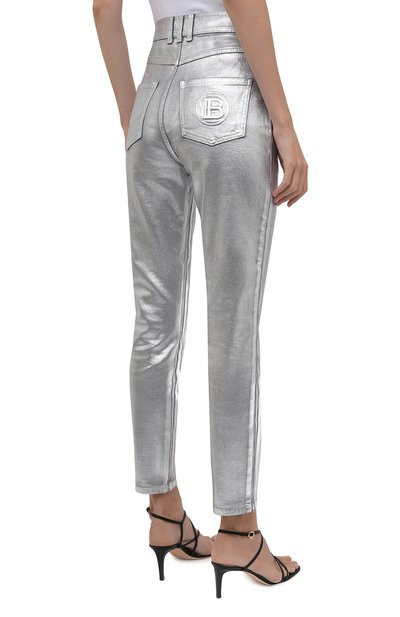 Джинсы BALMAIN серебряного цвета по цене 118500 руб., арт. WF0MG005/D160, фото 4 Джинсы BALMAIN, арт. WF0MG005/D160, фото 4