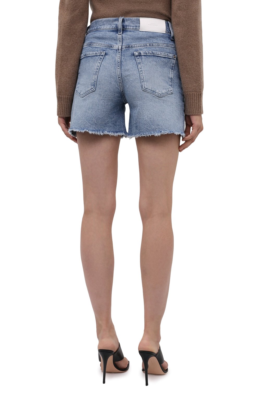 Джинсовые шорты 7 FOR ALL MANKIND голубого цвета по цене 17000 руб., арт. JSSHB750L0, фото 4 Джинсовые шорты 7 FOR ALL MANKIND, арт. JSSHB750L0, фото 4