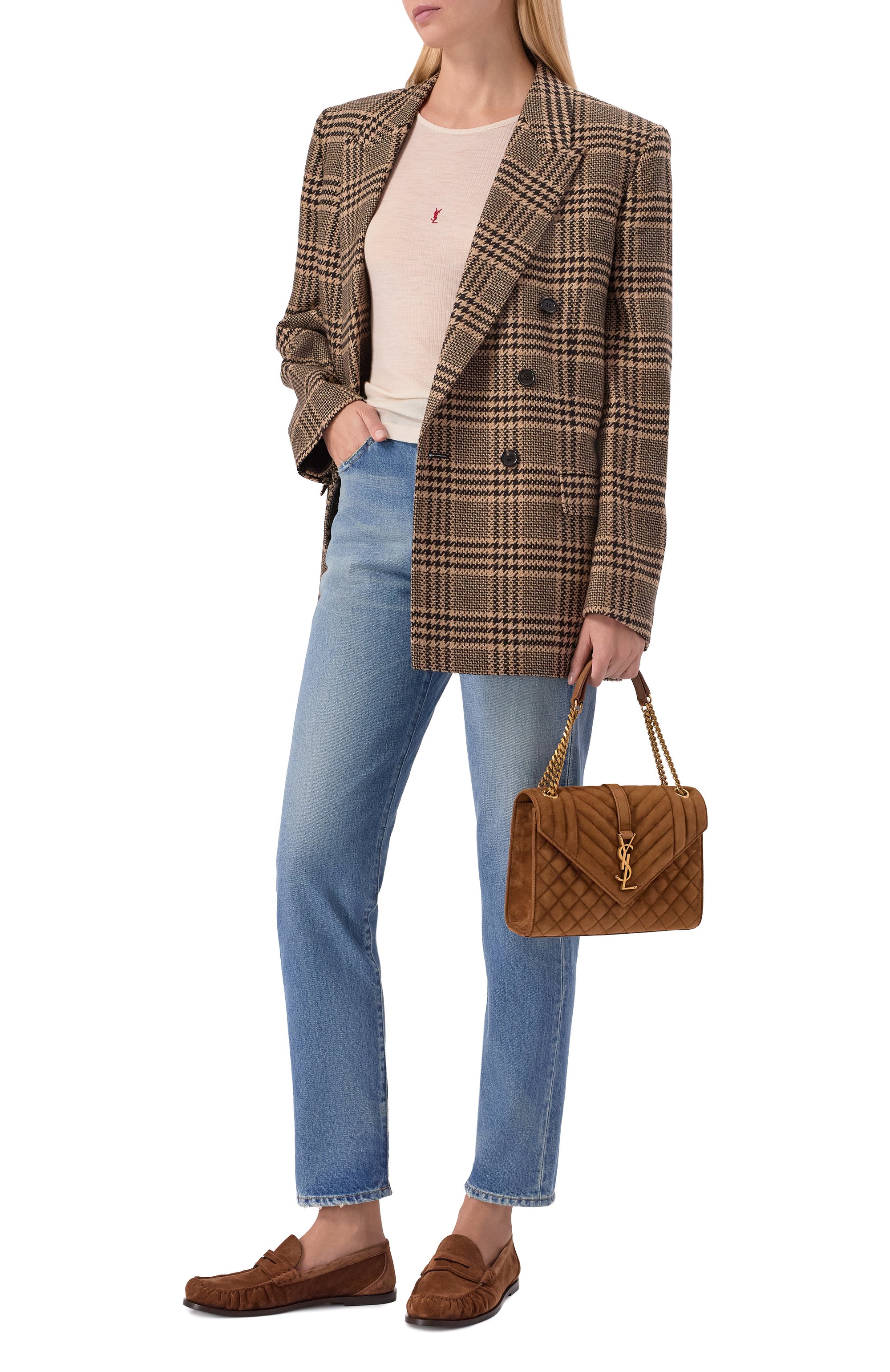 Замшевые пенни-лоферы SAINT LAURENT, арт. 821114/20YAA, фото 3