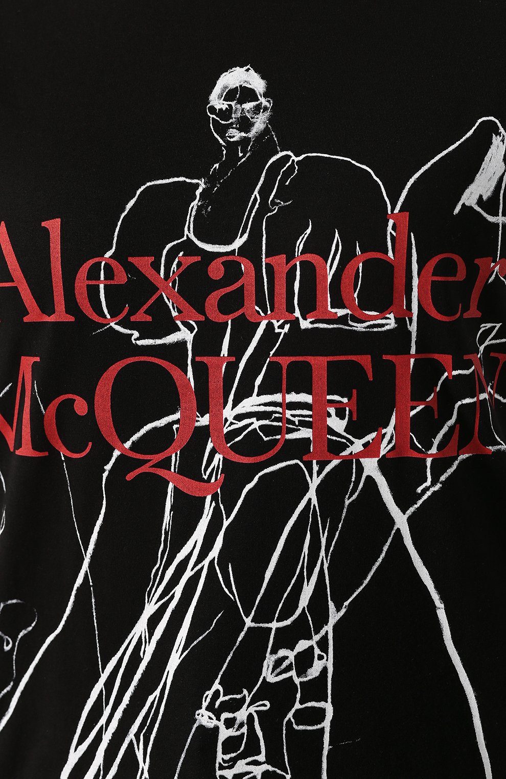 Хлопковая футболка ALEXANDER MCQUEEN черного цвета по цене 29050 руб., арт. 620601/QZABD, фото 5 Хлопковая футболка ALEXANDER MCQUEEN, арт. 620601/QZABD, фото 5