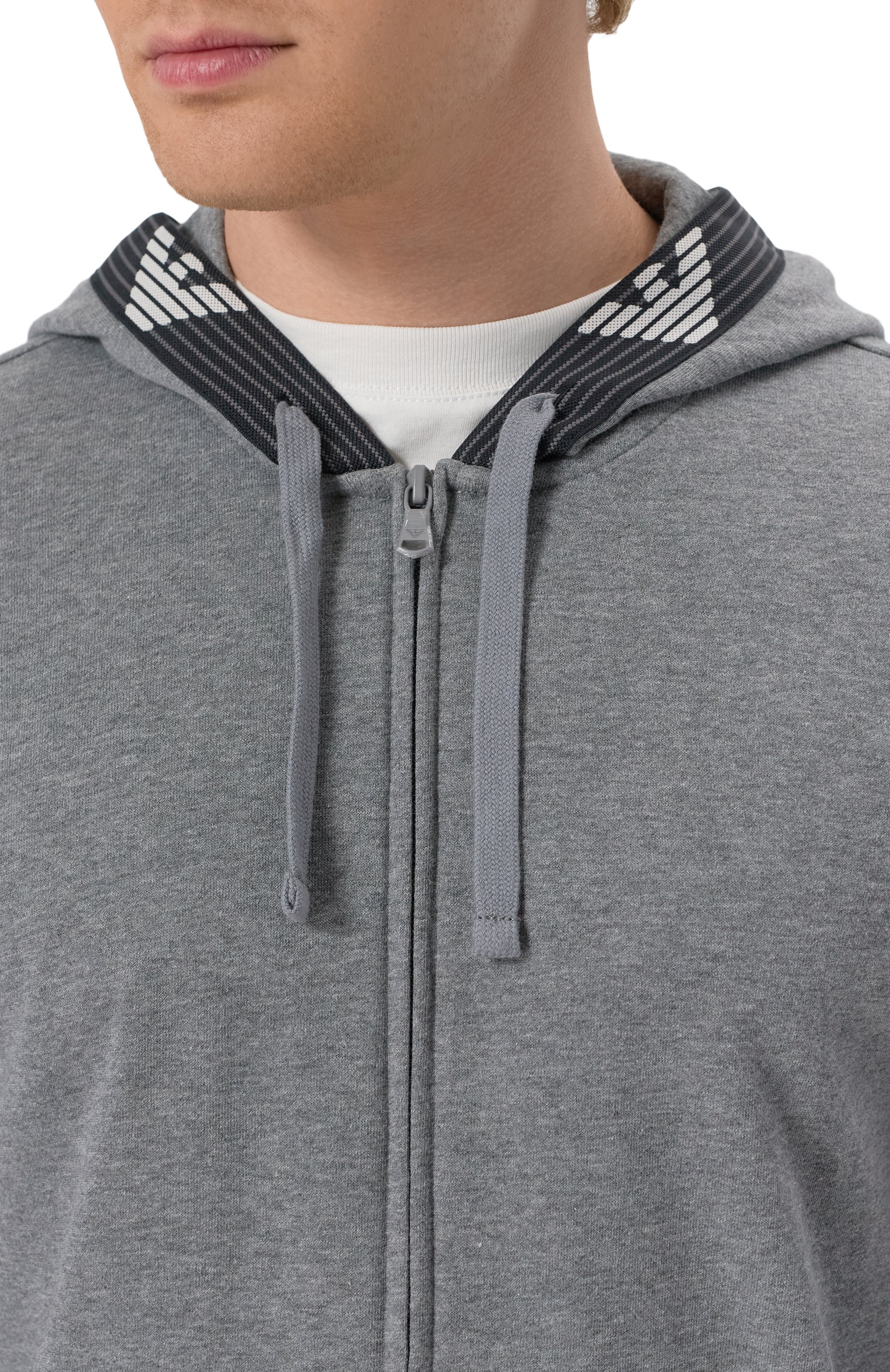 Хлопковая толстовка EMPORIO ARMANI серого цвета по цене 18300 руб., арт. EM000523/AF10781, фото 5 Хлопковая толстовка EMPORIO ARMANI, арт. EM000523/AF10781, фото 5