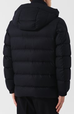 Мужская пуховик gartempe MONCLER темно-синего цвета, арт. D2-091-41880-05-54272 | Фото 4 (Длина (верхняя одежда): Короткие; Материал подклада: Синтетический материал; Материал внешний: Шерсть; Мужское Кросс-КТ: Верхняя одежда, шерсть и кашемир; Рукава: Длинные; Кросс-КТ: Куртка, Пуховик; Материал сплава: Проставлено; Драгоценные камни: Проставлено; Ювелирные украшения: Назначено; Стили: Кэжуэл)