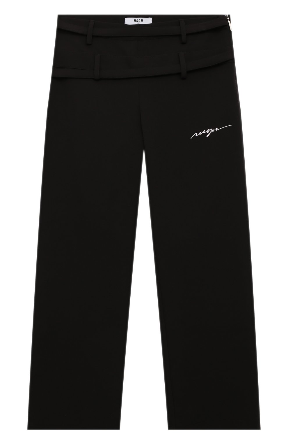 Брюки MSGM KIDS черного цвета по цене 14550 руб., арт. F4MSJGPA146, фото 1 Брюки MSGM KIDS, арт. F4MSJGPA146, фото 1