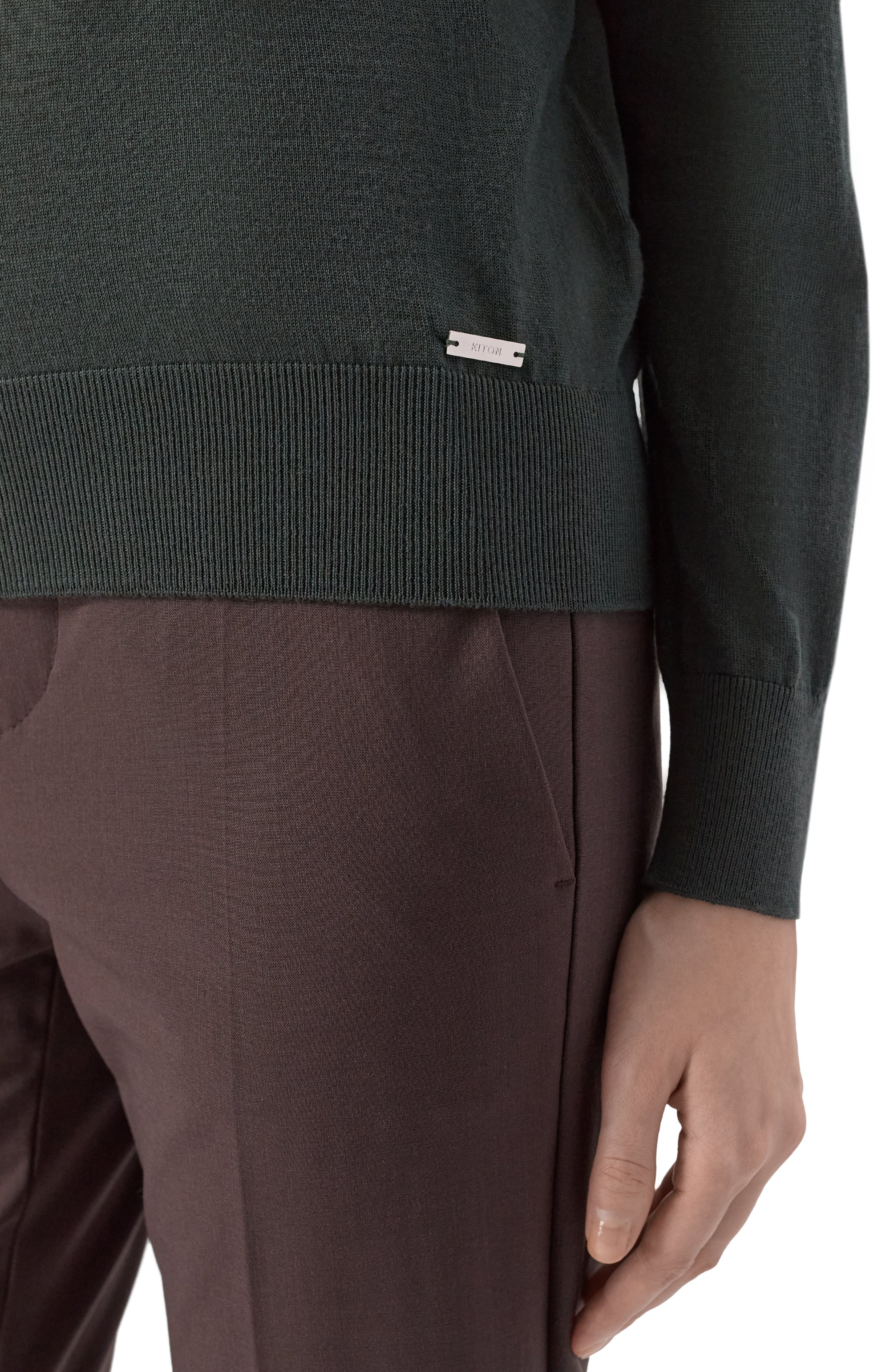 Шерстяная водолазка KITON темно-зеленого цвета по цене 109000 руб., арт. D5771407892, фото 5 Шерстяная водолазка KITON, арт. D5771407892, фото 5