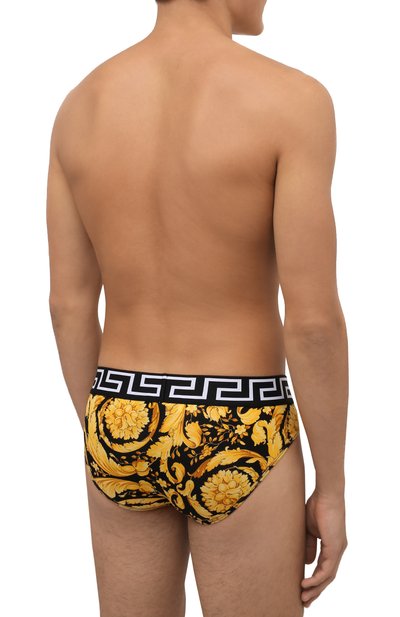Хлопковые брифы VERSACE желтого цвета по цене 12650 руб., арт. 1001383/1A00515, фото 3 Хлопковые брифы VERSACE, арт. 1001383/1A00515, фото 3