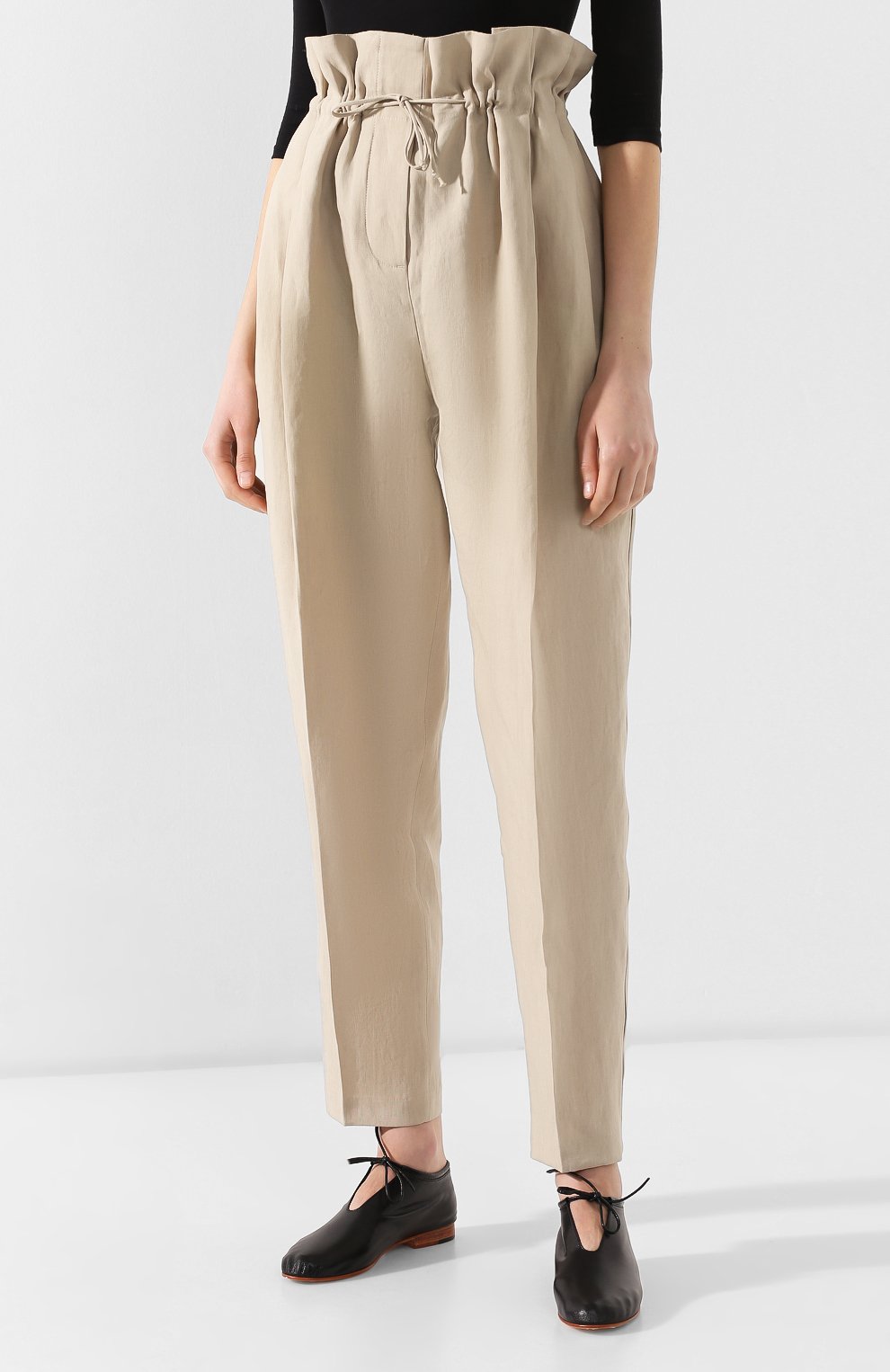 Льняные брюки ACNE STUDIOS бежевого цвета по цене 45300 руб., арт. AK0091, фото 3 Льняные брюки ACNE STUDIOS, арт. AK0091, фото 3