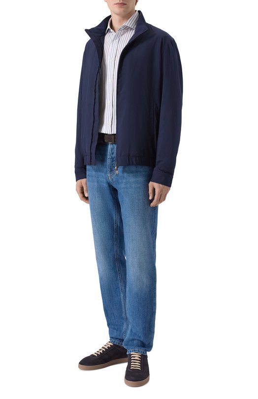 Хлопковая сорочка Brunello Cucinelli MA6830028 Синий  MA6830028 Фото 2