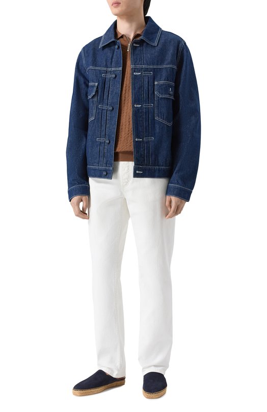 Замшевые сабо Kiton USSA295N0140201 Синий  USSA295N0140201 Фото 2