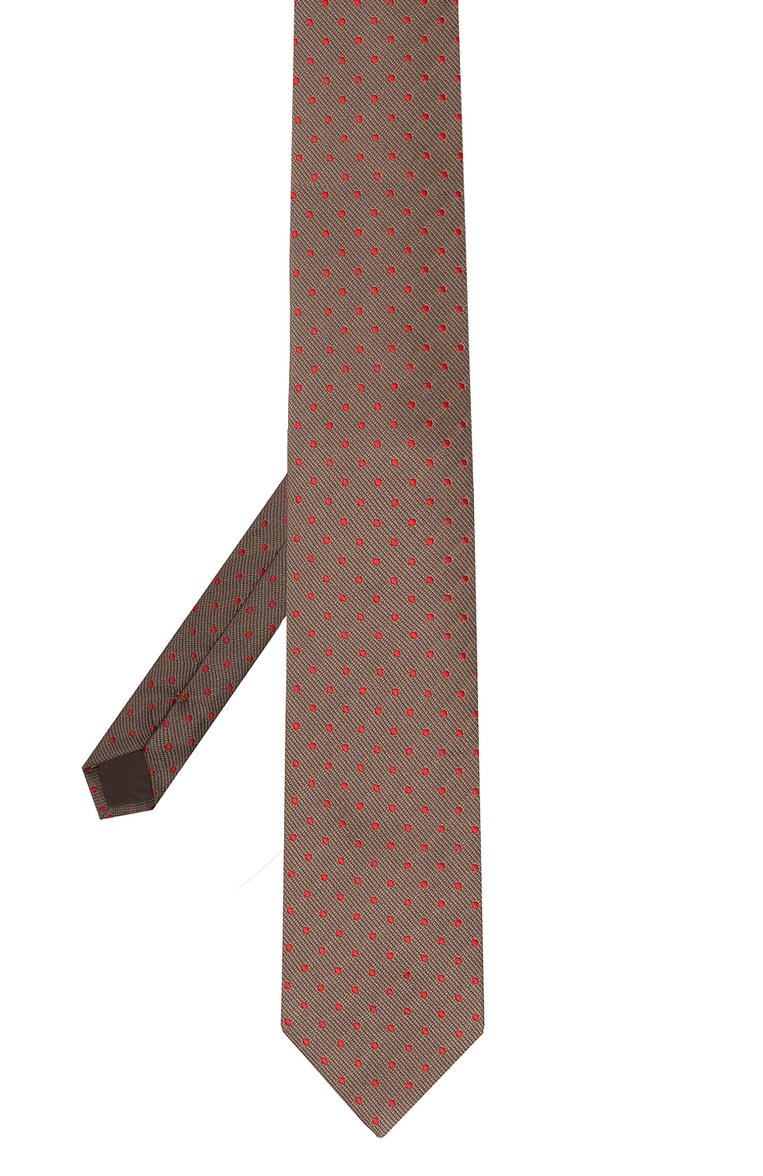 Мужской шелковый галстук BROUBACK коричневого цвета, арт. TIE 8CM/SS24 | Фото 3 (Материал: Текстиль, Шелк; Материал сплава: Проставлено; Нос: Не проставлено; Принт: С принтом)