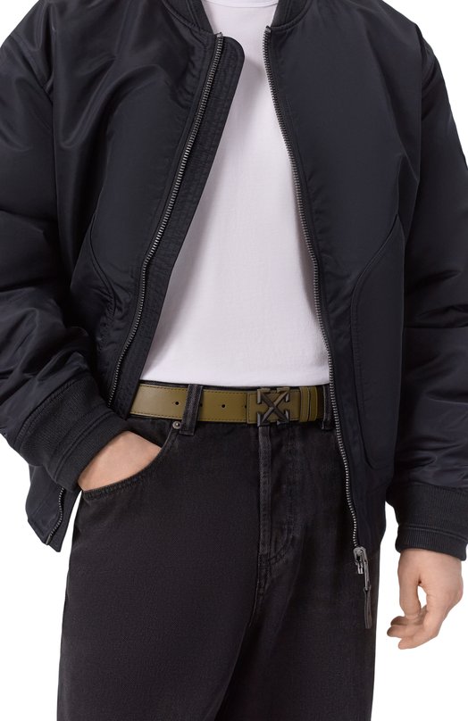 Кожаный ремень Off-White 0MRB14GF25LEA001 Хаки  0MRB14GF25LEA001 Фото 2