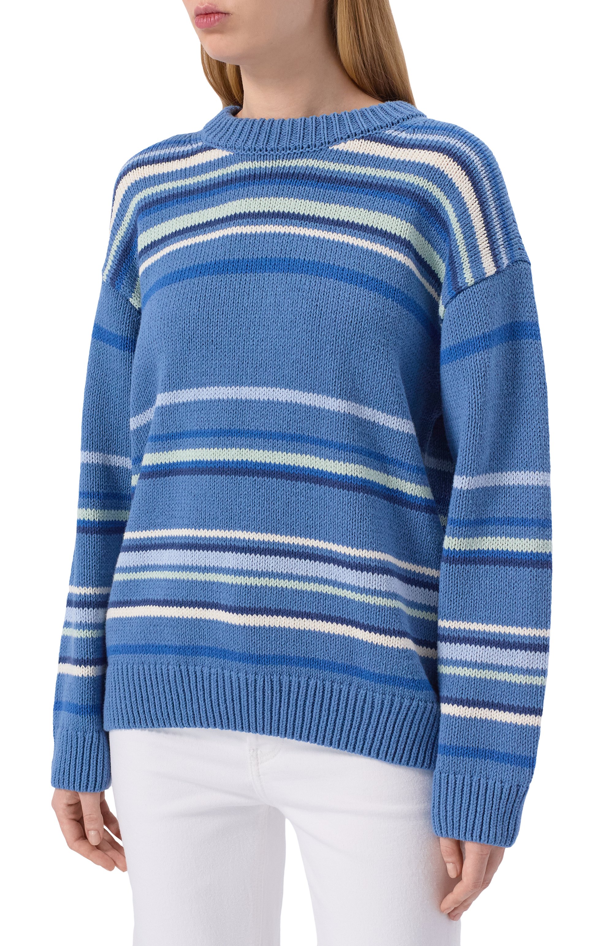 Хлопковый свитер 12 STOREEZ синего цвета по цене 17000 руб., арт. 137159, фото 3 Хлопковый свитер 12 STOREEZ, арт. 137159, фото 3