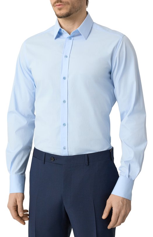 Хлопковая сорочка Dolce & Gabbana G5EJ0T/GG826 Голубой  G5EJ0T/GG826 Фото 3