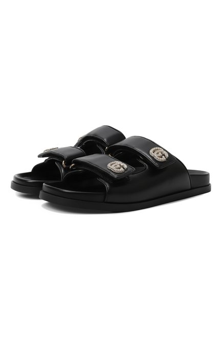 Женские кожаные шлепанцы GUCCI, арт. 816633/AAEKU